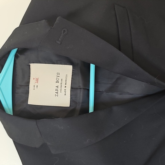 Zara Navy Blue Blazer Boys Sz 7 - Picture 2 of 6